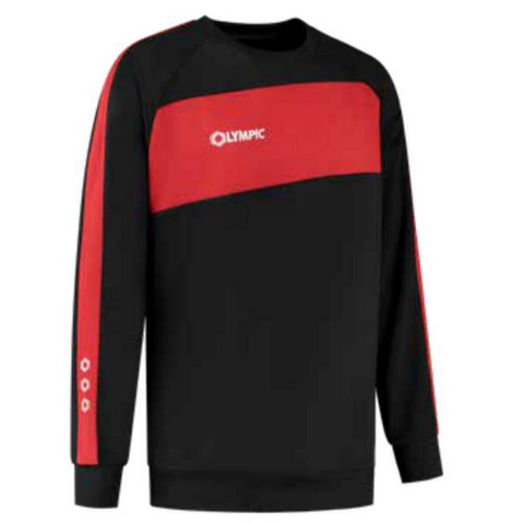 Olympic city sweater zwart-rood-wit (116-3XL)
