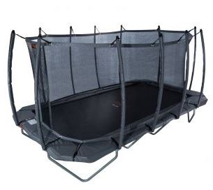 AVYNA trampoline rechthoekig Pro Line 352+ incl. Royal Class Net en trap (grijs)