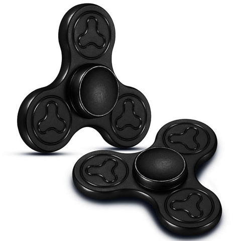 Finger Spinner Tri Aluminium Stripe zwart