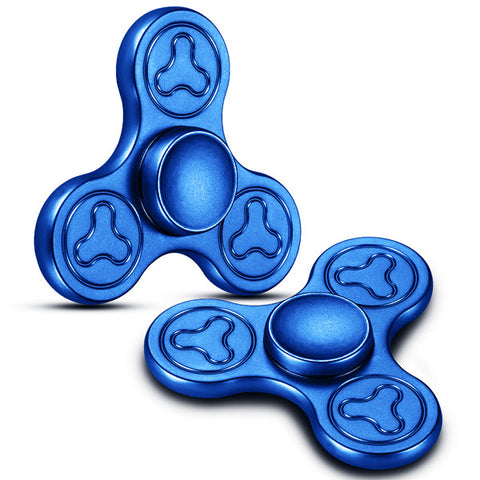 Finger Spinner Tri Aluminium Stripe blauw