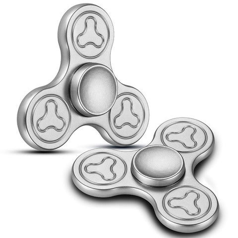 Finger Spinner Tri Aluminium Stripe zilver