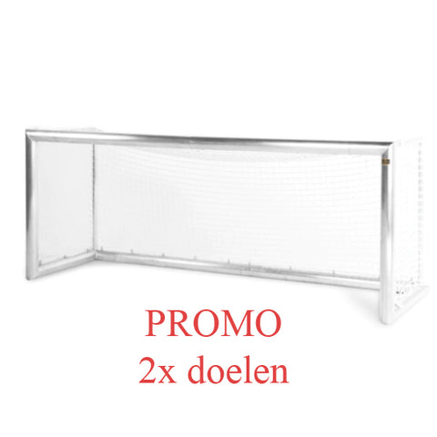 Avyna 2 voetbaldoelen aluminium pro 250x100 inclusief doelnet (2x)
