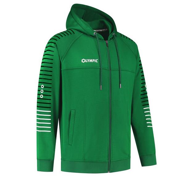 Olympic striped hooded trainingsjacket green black