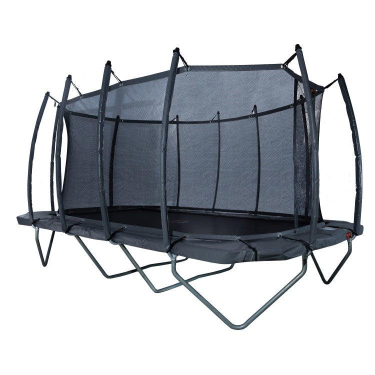 AVYNA trampoline rechthoekig Pro Line 352+ incl. Royal Class Net en trap (grijs)