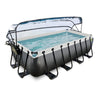 EXIT zwembad black 400 x 200 x 100 zandfilterpomp, overkapping en warmtepomp