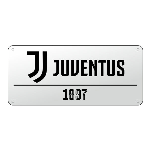 Juventus straatnaam bord wit