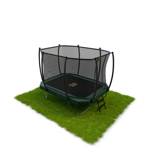 AVYNA trampoline rechthoekig Pro Line 352+ incl. Royal Class Net en trap (groen)
