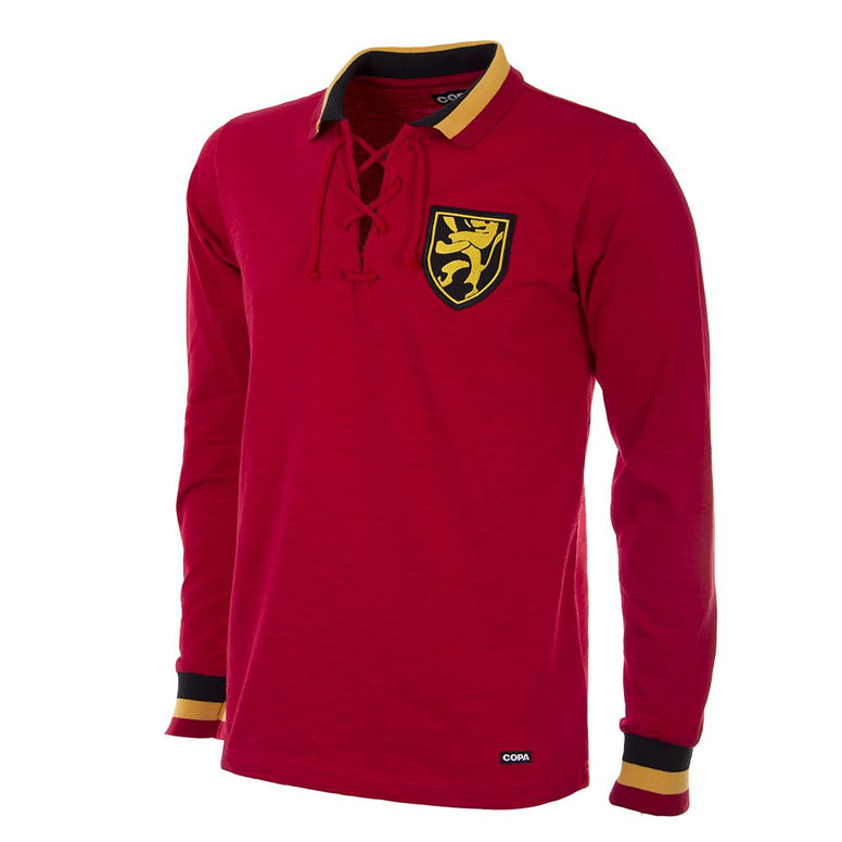 België Copa retro voetbalshirt 1954 rood (214)
