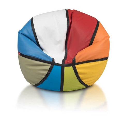 Basketbal zitzak kleurenmix leatherlook L Ø 100cm