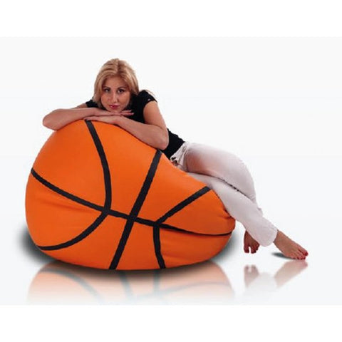 Basketbal zitzak oranje leatherlook L Ø 100cm