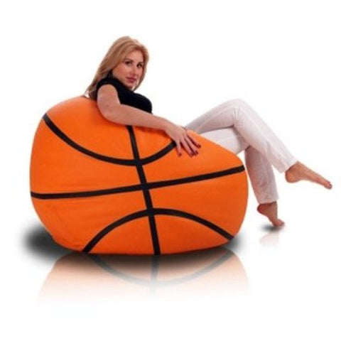 Basketbal zitzak oranje leatherlook L Ø 100cm
