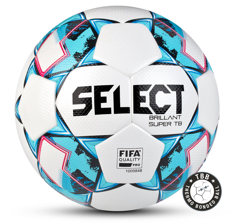 Select voetbal Brilliant Super Tb wit-blauw wedstrijdbal maat 4 en 5