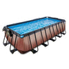 EXIT zwembad wood 540 x 250 x 122 zandfilterpomp, overkapping en warmtepomp